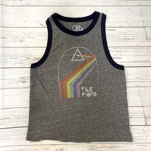 Chaser Pink Floyd Graphic Racerback Tank Top Rainbow Triangle